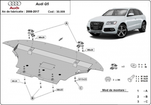 Protetor de Carter de aço Audi Q5