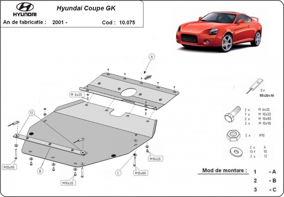 Protetor de Carter de aço Hyundai Coupé Gk