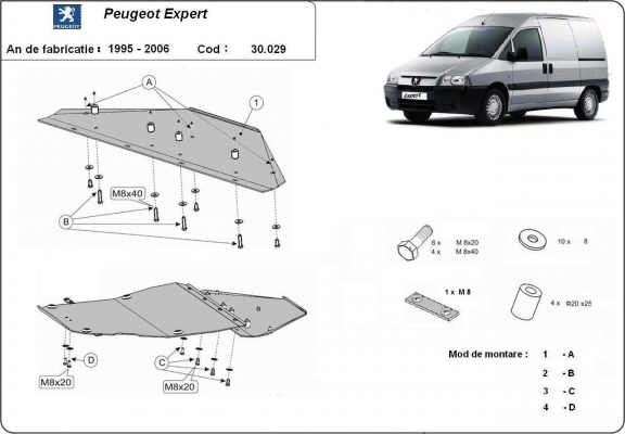 Protetor de Carter de aço Peugeot Expert