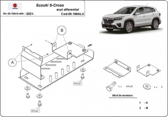 Protetor diferencial de alumínio Suzuki S-Cross