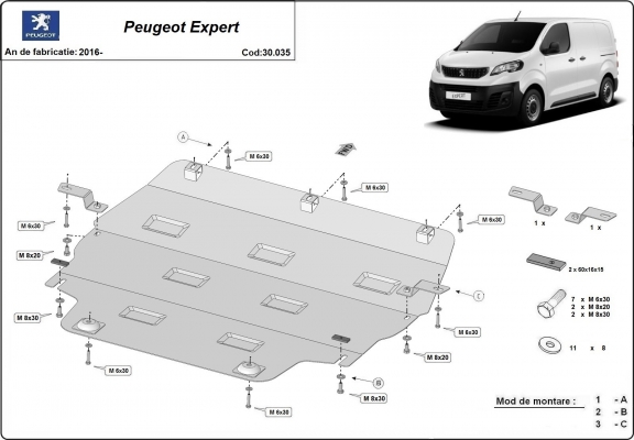 Protetor de Carter de aço Peugeot Expert