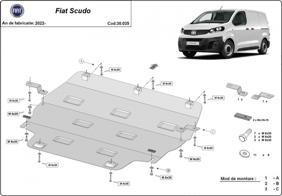 Protetor de Carter de aço Fiat Scudo