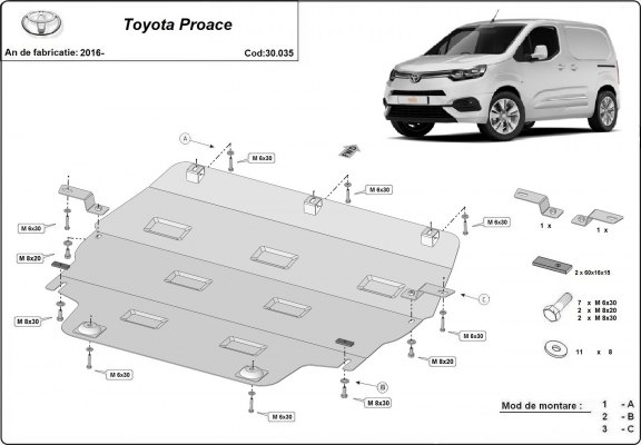 Protetor de Carter de aço Toyota Proace