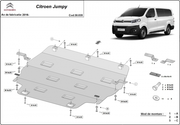 Protetor de Carter de aço Citroen Jumpy