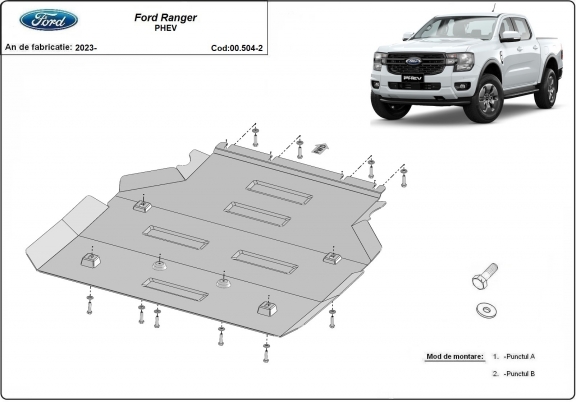  Protetor de caixa de velocidades de aço  Ford Ranger