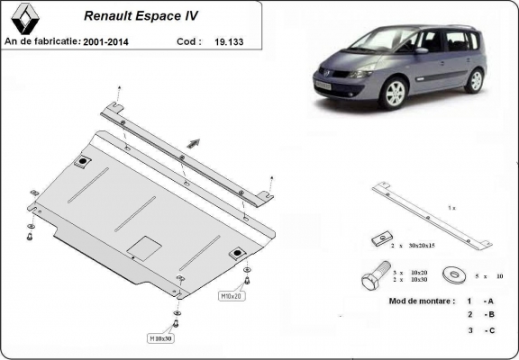 Protetor de Carter de aço Renault Espace 4