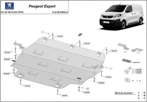 Protetor de Carter de Alumínio Peugeot Expert
