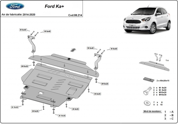 Protetor de Carter de aço Ford KA+