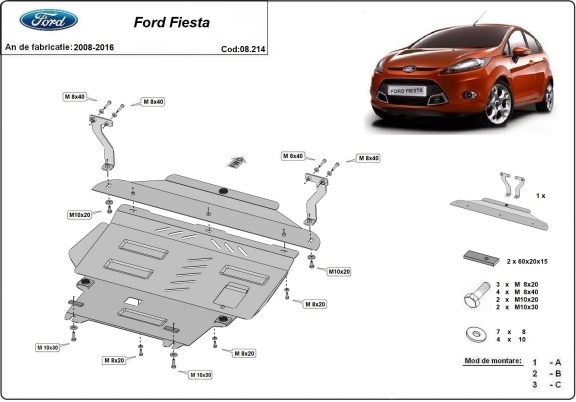 Protetor de Carter de aço Ford Fiesta