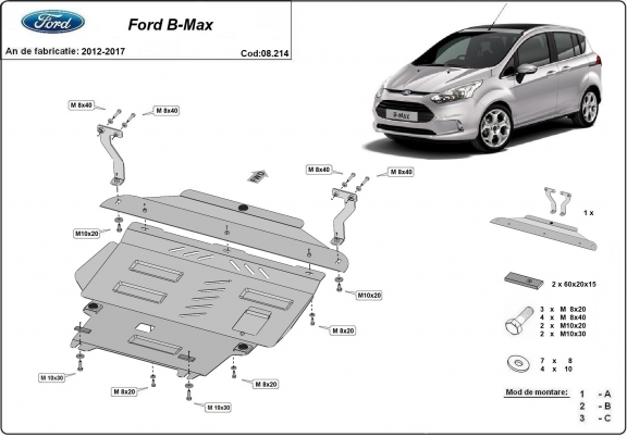 Protetor de Carter de aço Ford B-Max
