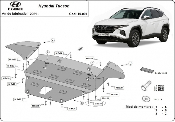 Protetor de Carter de aço Hyundai Tucson