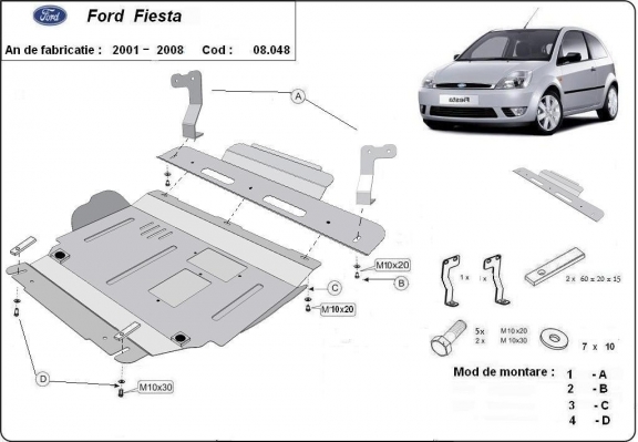 Protetor de Carter de aço Ford Fiesta