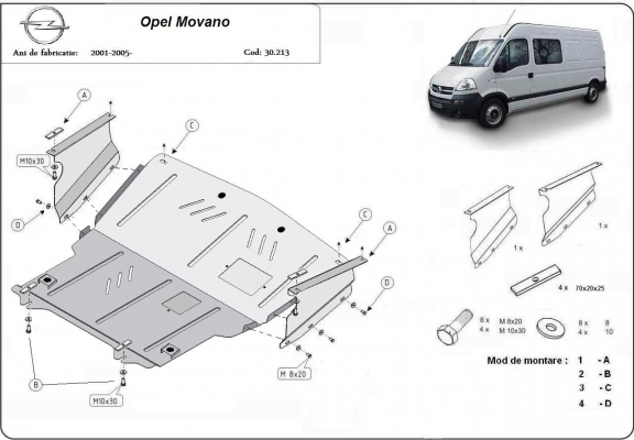 Protetor de Carter de aço Opel Movano A 
