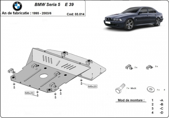 Protetor de Carter de aço BMW Seria5 E39