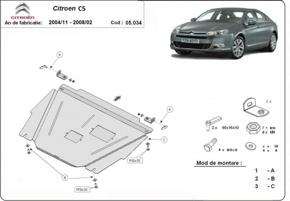 Protetor de Carter de aço Citroen C5