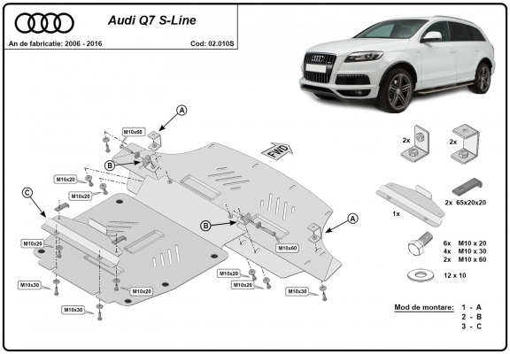 Protetor de Carter de aço Audi Q7 S-Line