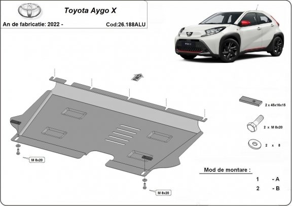 Protetor de Carter de Alumínio Toyota Aygo X