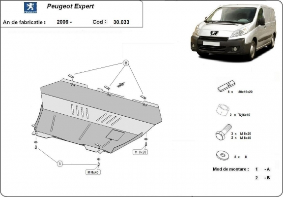 Protetor de Carter de aço Peugeot Expert