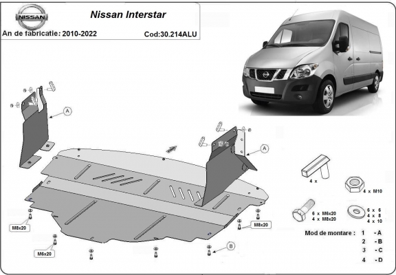 Protetor de Carter de Alumínio Nissan Interstar