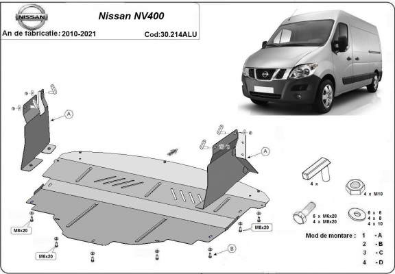 Protetor de Carter de Alumínio Nissan NV400