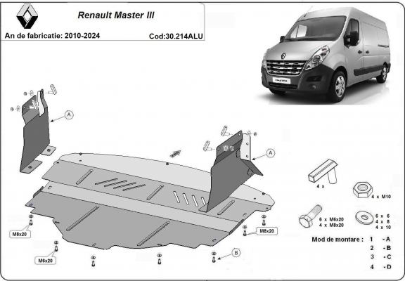 Protetor de Carter de Alumínio Renault Master