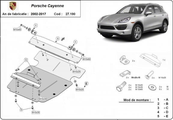 Protetor de Carter de aço Porsche Cayenne