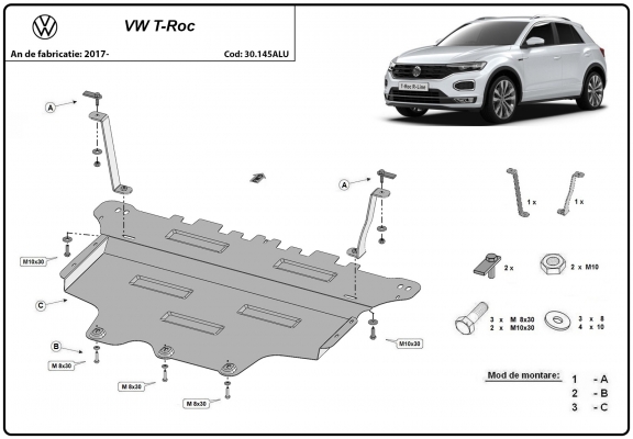 Protetor de Carter de alumínio Volkswagen T-Roc