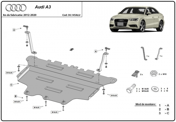 Protetor de Carter de alumínio Audi A3