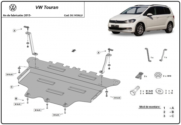 Protetor de Carter de alumínio VW Touran