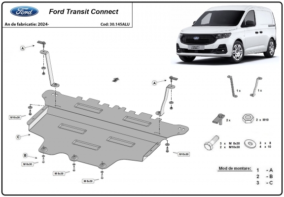 Protetor de Carter de alumínio Ford Transit Connect