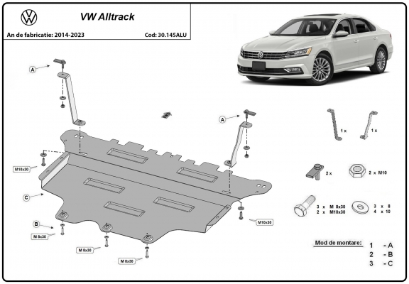 Protetor de Carter de alumínio VW Passat Alltrack 