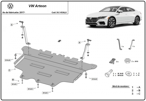 Protetor de Carter de alumínio VW Arteon