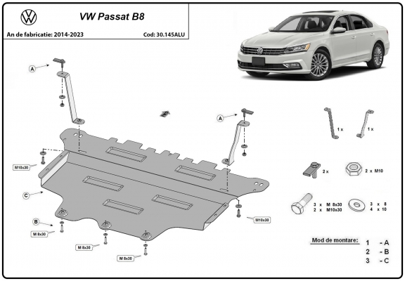 Protetor de Carter de alumínio VW Passat B8