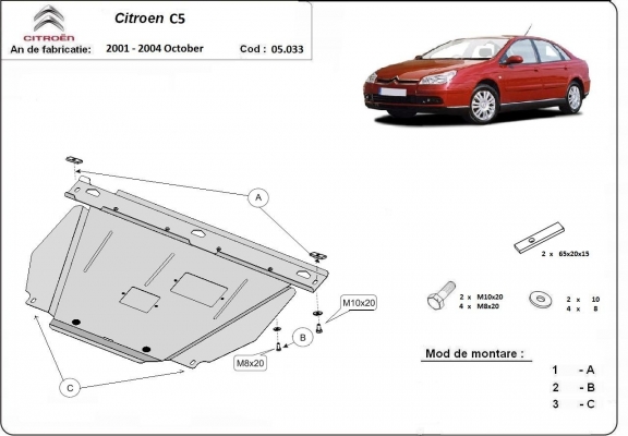 Protetor de Carter de aço Citroen C5