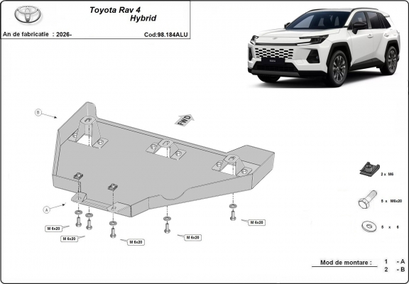 Protetor diferencial de alumínio Toyota Rav4