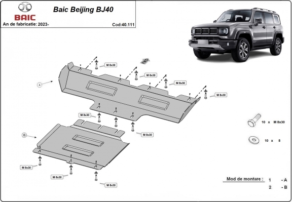 Protetor de Carter de aço Baic Beijing BJ40