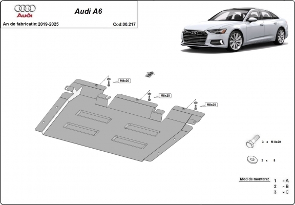  Protetor de caixa de velocidades de aço  Audi A6 A6