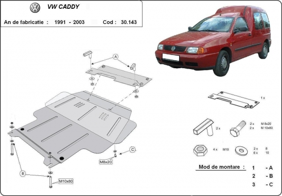 Protetor de Carter de aço Volkswagen Caddy