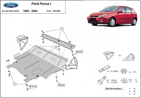 Protetor de Carter de aço Ford Focus 1