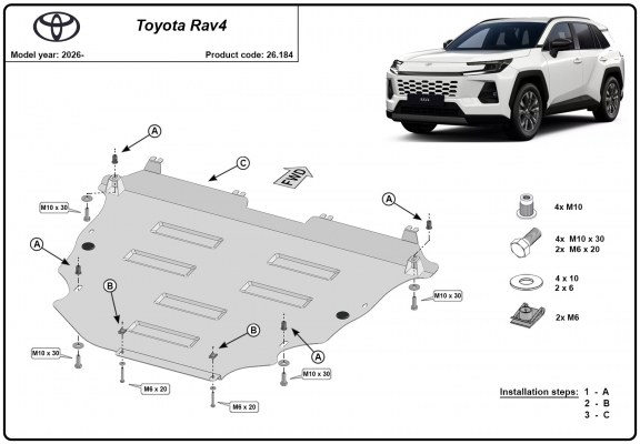 Protetor de Carter de aço Toyota Rav4