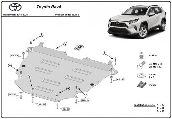 Protetor de Carter de aço Toyota Rav4