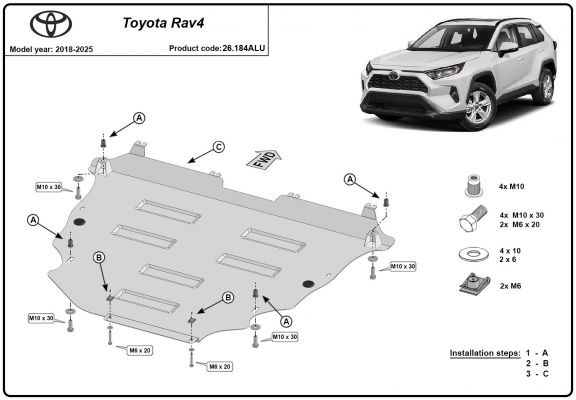 Protetor de Carter de alumínio Toyota RAV4