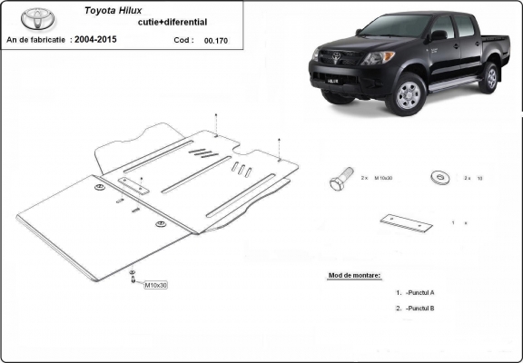  Protetor diferencial de aço  Toyota Hilux