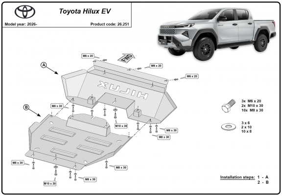 Protetor de Carter de aço Toyota Hilux EV