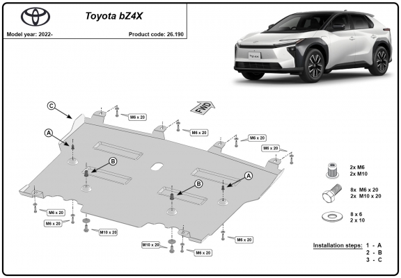 Protetor de Carter de aço Toyota BZ4X