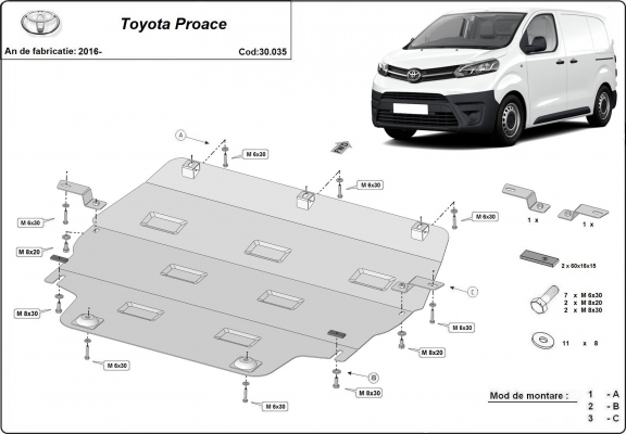 Protetor de Carter de aço Toyota Proace