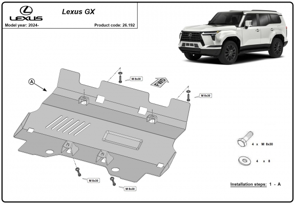 Protetor de aço para radiador Lexus GX