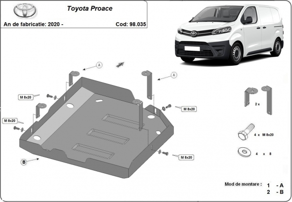 Protetor de aço tanque AdBlue Toyota Proace