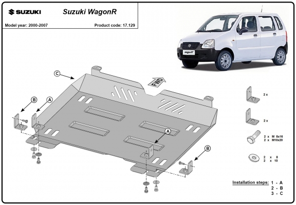 Protetor de Carter de aço Suzuki Wagon R+