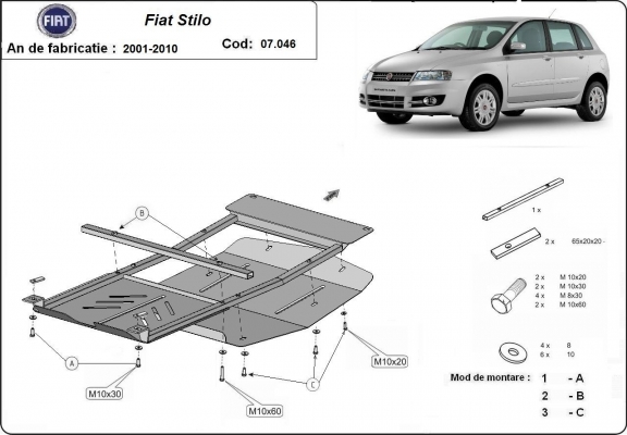 Protetor de Carter de aço Fiat Stilo